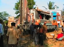 New water well being drilled