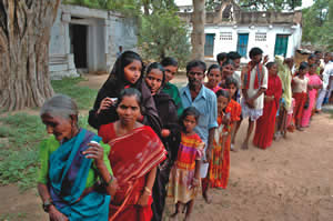 Line for free medical clinic